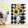 thumbnail image 5 of FMSHPON Yellow Sunflower Blackwhite Lattice Clipboard Hardboard Wood Nursing Clip Board and Pull for Standard A4 Letter 13x9 inches, 5 of 7
