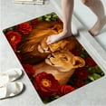 thumbnail image 6 of YIMEIS Lion Rose Valentine's Day Fall Kitchen Mats Set of 2,Xmas Winter Seasonal Farmhouse Home Seasonal Decorations Rugs for Floor - 16''*24'' and 17''*47'' in, 6 of 10
