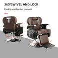 thumbnail image 3 of Barber Chair Hydraulic Reclining Salon Chair Styling Chair Hair Chair 360 Degrees Rolling Swivel Barber Chairs for Barbershop Hair Salon Spa Equipment Brown, 3 of 9