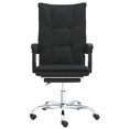 thumbnail image 4 of Silla VidaXL, escritorio reclinable con ruedas, giratoria 360°, piel negra, 4 of 9