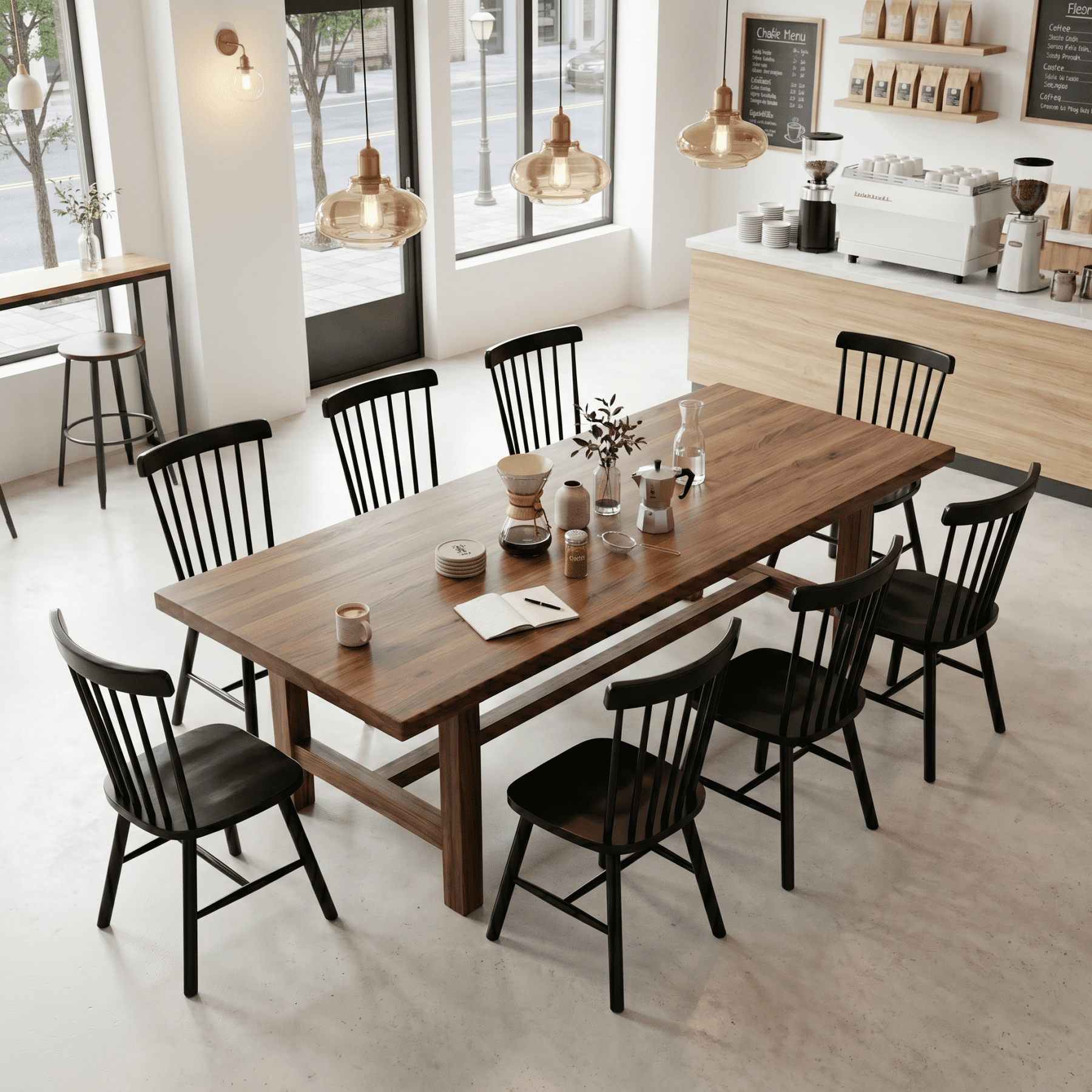 TrumanPick Farmhouse Windsor Dining Chairs Set of 8, Spindle Back Wood Dining Room Chairs, Kitchen Chairs for Living Room & Restaurant, Black