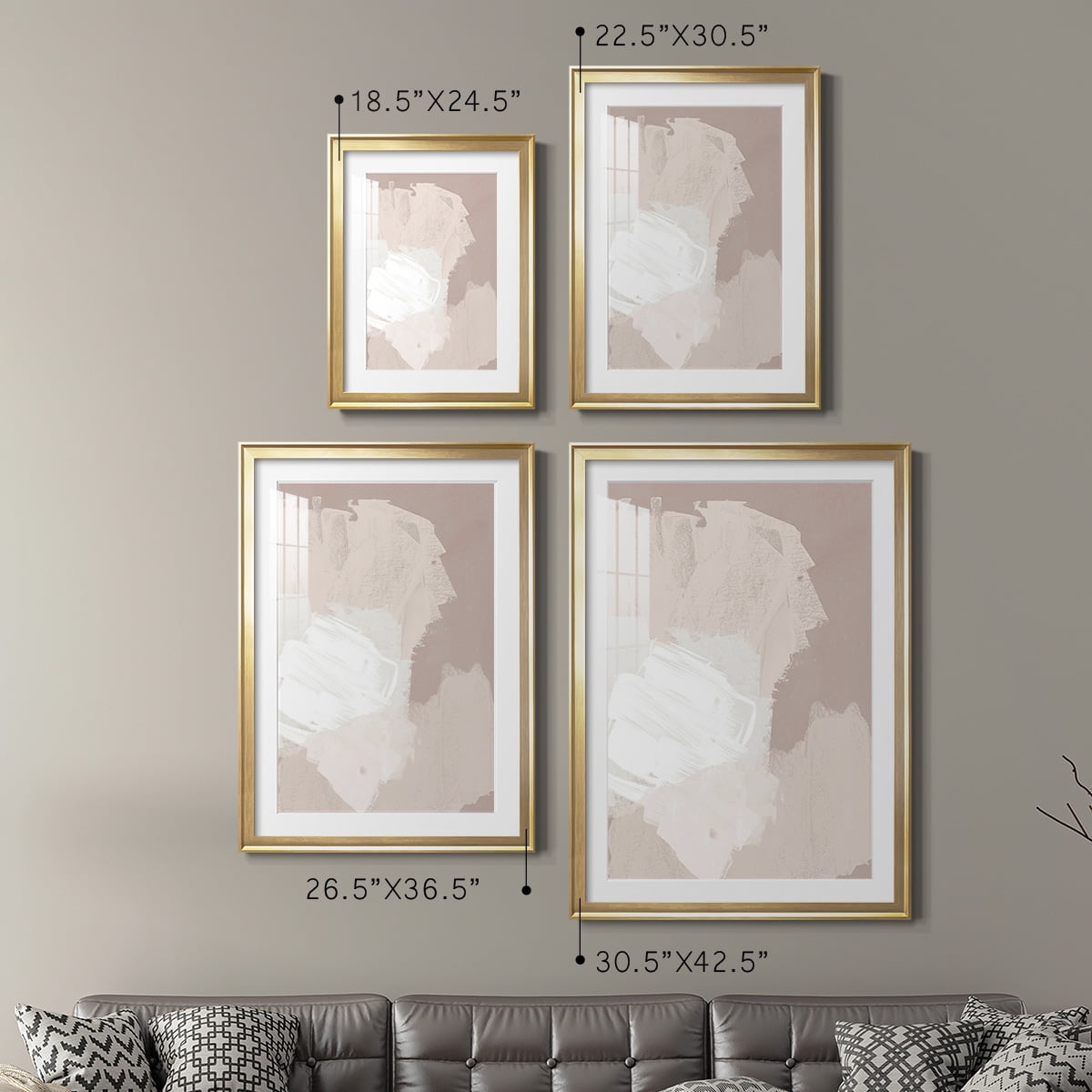 Wexford Home Cloud Slate I Premium Framed Print, 26.5" x 36.5" - Ready to Hang, Gold (Set of 2)