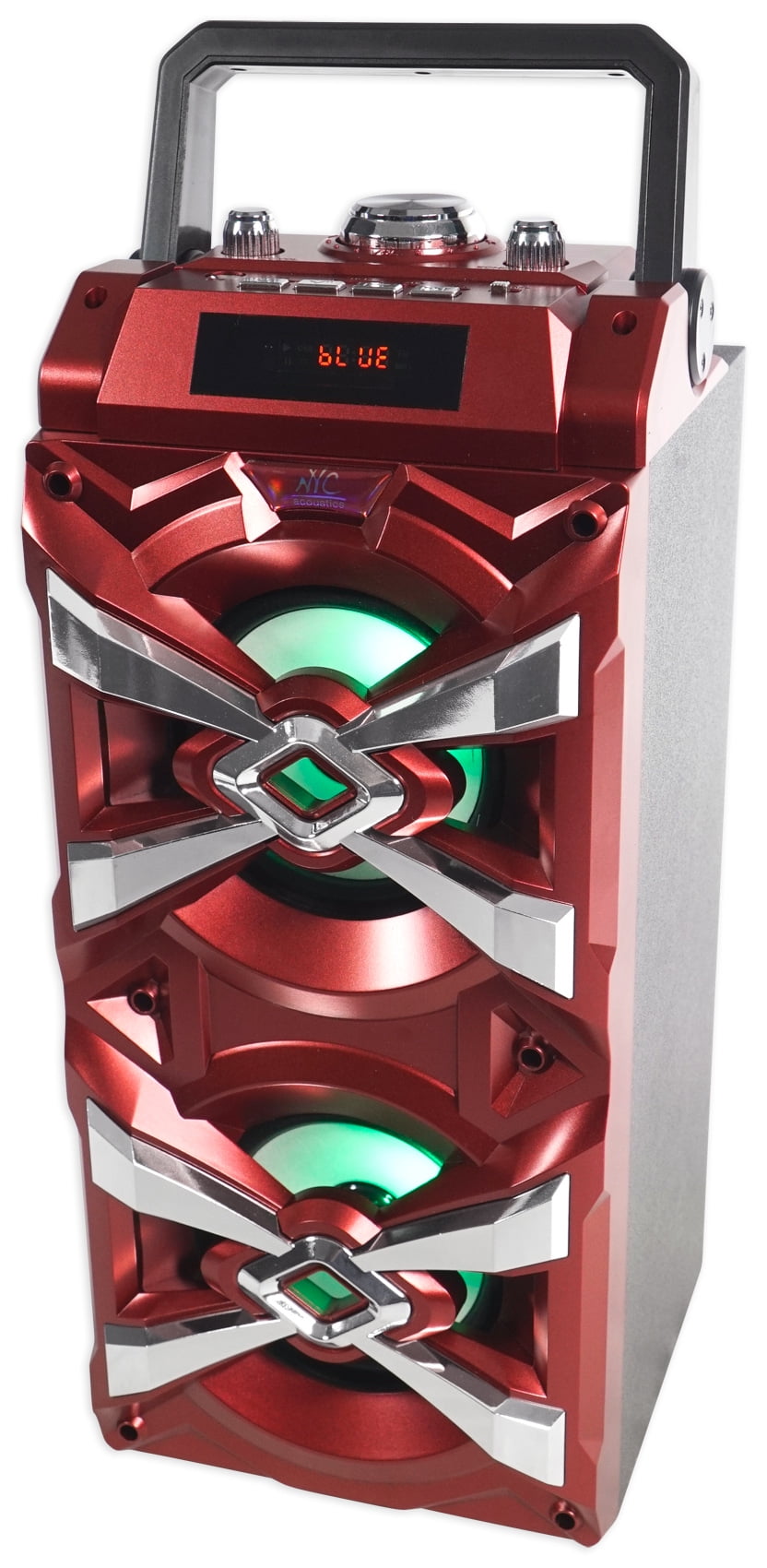 NYC Acoustics X-Tower Bluetooth Karaoke Machine System with LED's+(2) Wireless Mics