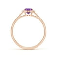 thumbnail image 2 of ANGARA Natural Oval Amethyst with Diamond Collar Solitaire Ring in 14K Rose Gold for Women (Size-7x5mm) | February Birthstone, Birthday, Anniversary, Jewelry Gift for Women | Natural Amethyst Ring, 2 of 10