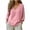 Pink, variant on Women's Loose V-Neck Drop-Shoulder Long-Sleeve Top - Slouchy Casual Loungewear & Everyday Wear