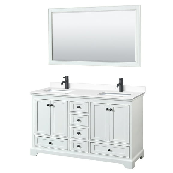 Wyndham Collection Wcs202060d-Vca-M58 Deborah 60" Free Standing Double Basin Vanity Set -