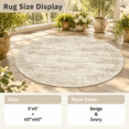 5x5 Beige Round Rug 6ft Circle Living Room Area Rugs Non-slip - Walmart.com