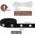 thumbnail image 4 of 5 Yards White Cotton Eyelet Tape 0.98 Inch Eyelet Twill Tape Grommet Eyelet Tape for Sewing and Includes 10.94 Yards Black Cotton String Threads for Clothing Accessories, 4 of 9