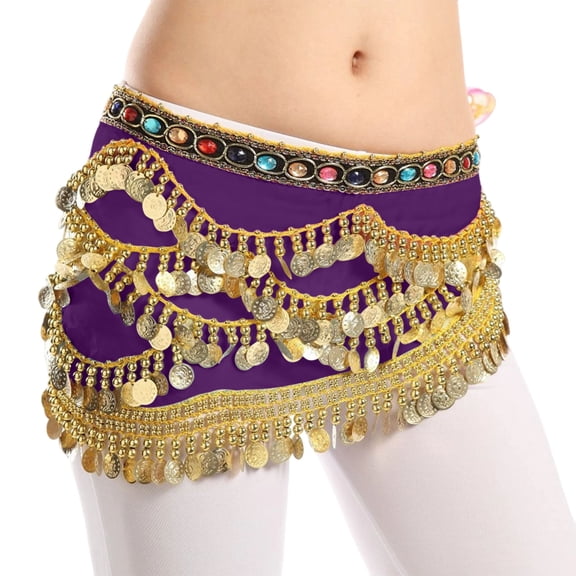 YSUEJPF Belly Dance Hip Scarf Mini Skirt Belly Dancer Wrap Skirt with Sequins, Bellydance Belt