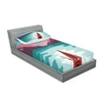thumbnail image 2 of Ambesonne Tropical Fitted Sheet & Pillow Sham Set, Kayak Adventure, Twin, Multicolor, 2 of 2