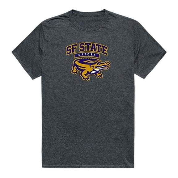 W Republic 519-376-E9C-03 San Francisco State University Men Cinder T-Shirt, Heather Charcoal - Large