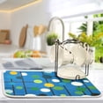 thumbnail image 5 of Yayeee Dish Drying Mat for Kitchen Counter 16"x18" Microfiber Absorbent Pad, Blue Abstract, 5 of 7