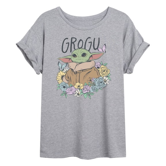 Star Wars - Floral Spring Grogu - Women's Oversized Graphic T-Shirt