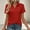 Red, variant on Womens Short Sleeve Polo Shirt, Slim Fit V-Neck Stretch Top for Business Casual & Everyday, Wrinkle-Resistant, Red,Size L