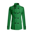 thumbnail image 5 of INSPIRE CHIC Men's Winter Trench Coat Stand Collar Double Breasted Pea Coats M Green, 5 of 6