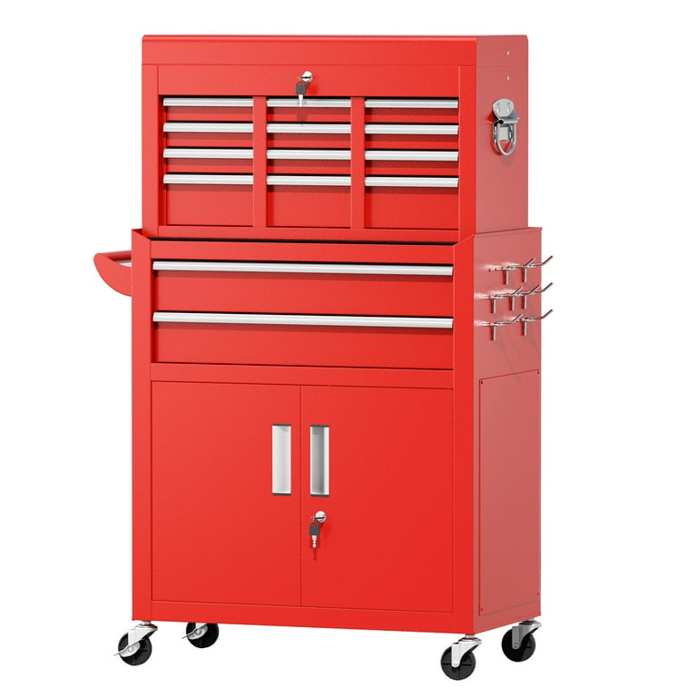 Suncrown 2-in-1 Tool Chest and Cabinet, Large 8-Drawer