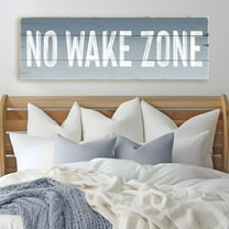 Wall Decor No Wake Zone Sign Canvas Art Wall Art Prints Painting Picture Artwork Ombre Blue Lake House Decoration for Living Room No Frame