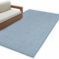 thumbnail image 2 of Sky Blue 3x5 Area Rugs, Farmhouse Burlap Solid Blue Color Modern Linen Texture Non-Skid Rubber Backing Large Rectangle Rugs - Living Room Bedroom Home Office, Indoor Floor Mat Carpets Washable Rug, 2 of 9