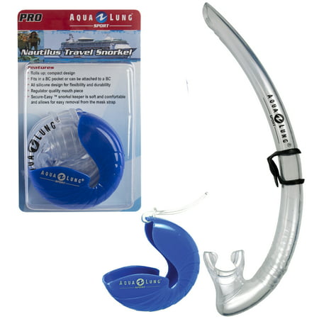 Pro Aqua Lung Sport Nautilus Travel Snorkel & Case Set Snorkeling Gear For