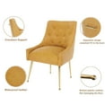 thumbnail image 4 of SEYNAR Modern Glam Faux Leather Dining Chairs Set of 4, Upholstered Vanity Chair with Gold Legs for Living Room Restaurant(MUSTARD), 4 of 6