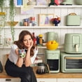 thumbnail image 6 of Beautiful 12pc Ceramic Non-Stick Cookware Set, Sage Green by Drew Barrymore, 6 of 7