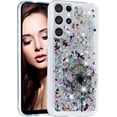 thumbnail image 2 of Glitter Case for Samsung S24 Ultra, Galaxy S24 Ultra Liquid Case Cute Pink Moving Liquid Floating Sparkle for Girls Women Clear Soft TPU Protective Cover for Samsung Galaxy S24 Ultra Dandelion, 2 of 12