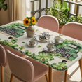 thumbnail image 3 of Saint Patrick's Day Table Cloths for 3 Foot Rectangle Tables, Green Truck Leaves Floral Farmhouse Patio Waterproof Elastic Fitted Tablecloths, Washable Rectangular Table Cover for Camping, 3 of 8