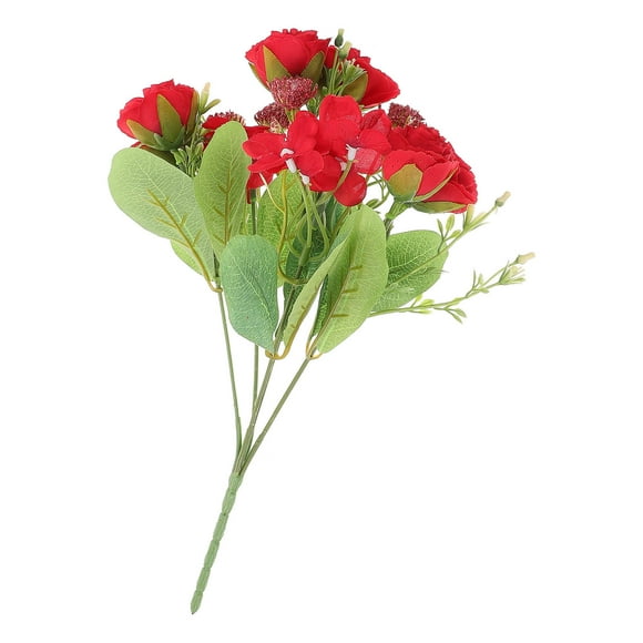 Minkissy Red Artificial Rose Bouquet 36x15in Realistic Design Home Office Decoration 1Set