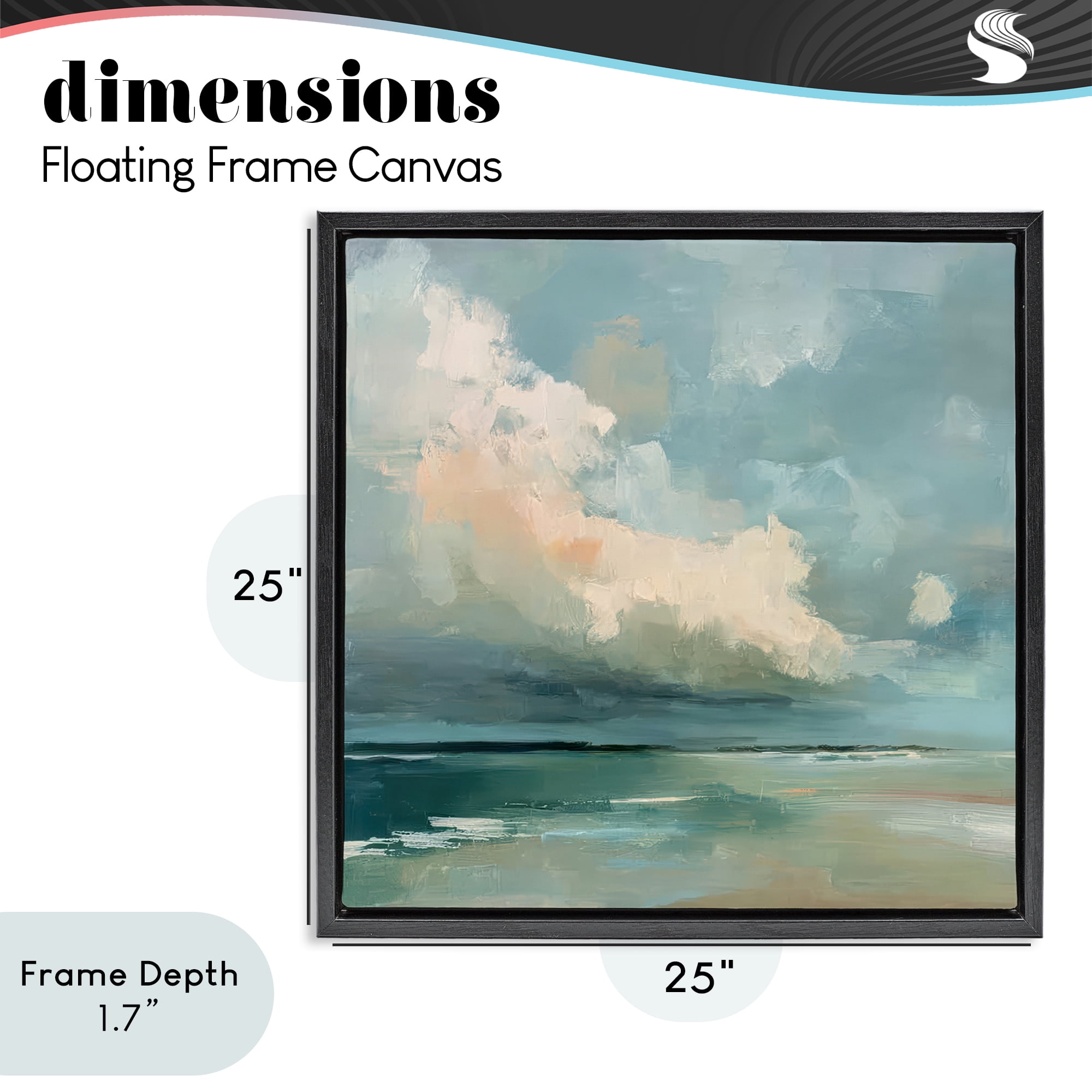 Stupell Industries Stormy Beach with Overhead Clouds Black Framed Floater Canvas Wall Art, design by Kim Curinga