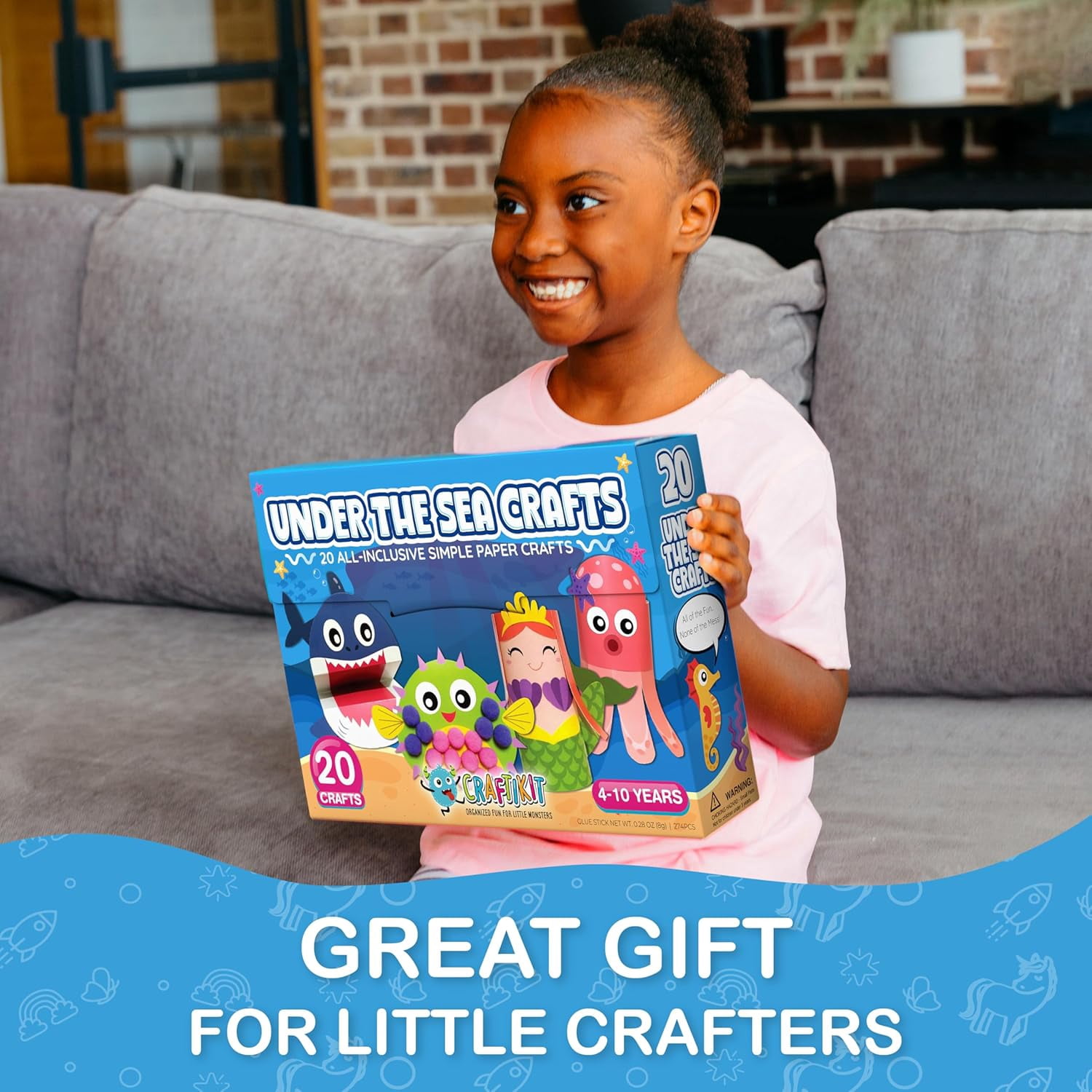 Craftikit Arts and Crafts Kit Under the Sea Theme Ages 4 to 10 20 Piece