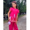 thumbnail image 5 of Arshiner Girls T Shirts Lace Petal Short Sleeves Kids Crewneck Casual Blouse Summer Tops Tees, 5 of 7