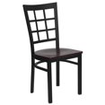 thumbnail image 1 of HERCULES Series Black Window Back Metal Restaurant Chair - Mahogany Wood Seat, 1 of 6