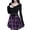 06-Purple274, variant on XIAONU Plaid Print Skirt For Women High Waist Lace Up Flared A Line Mini Skirt