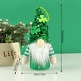 thumbnail image 6 of Jlong 2PCS St. Patrick's Day Lighted Gnome Set Leprechaun Swedish Gnome Ornaments LED Glowing Irish Leprechaun Gnome Tomtees Irish Gnome Elf Scandinavian Gnomes for St. Patrick's Day Christmas, 6 of 9