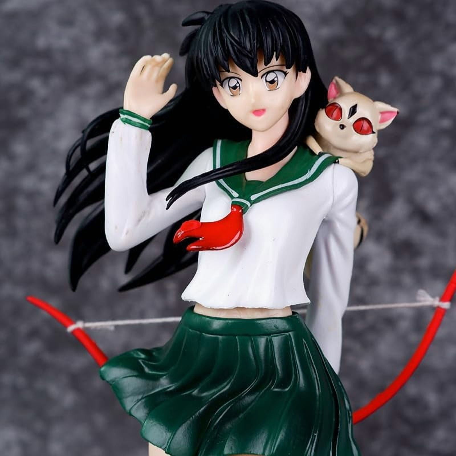 Kagome Figure Standing Higurashi Kagome Shippou Action Figures 27cm/10.6inchHandmade PVC Statues Collectible Souvenirs for Anime Fans Gifts
