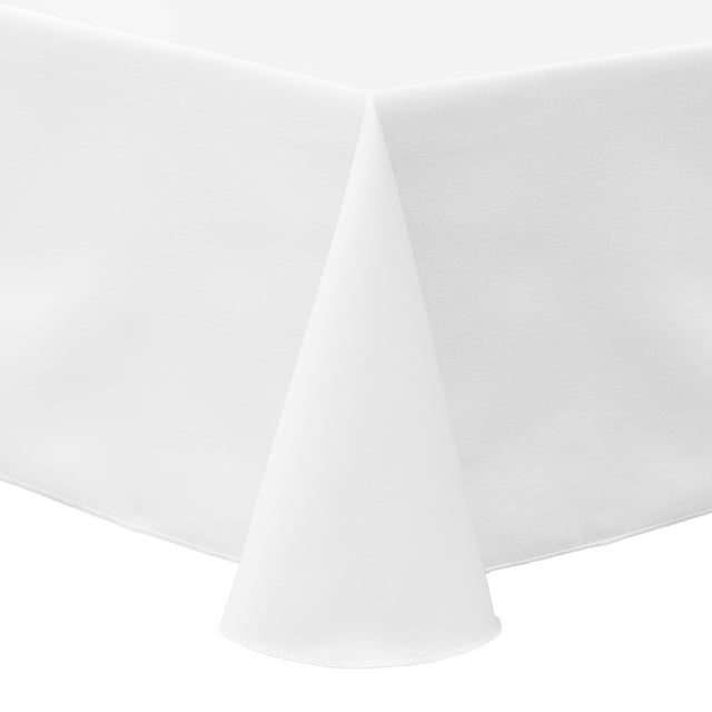 Ultimate Textile (10 Pack) Poly-cotton Twill 60 x 120-Inch Oval Tablecloth - for Home Dining Tables, White