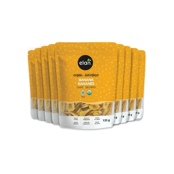 ELAN Organic Banana Chips 8x135g, 1080 Grams