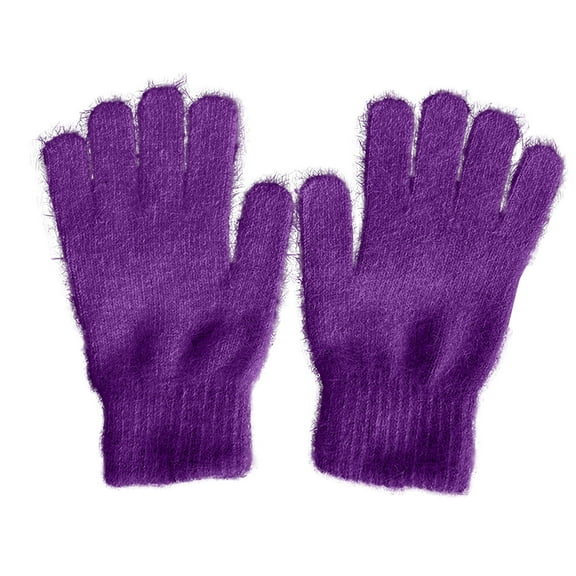 Ugoldhm Men's & Women's Knit Winter Gloves, Fuzzy Thermal Gloves for Cold Weather Activities