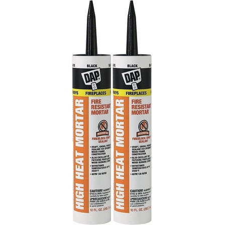 DAP 7079818854 High Heat Mortar Fire Stop Caulk, No Size, Black- Pack of 2
