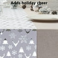 thumbnail image 3 of Christmas Table Runner, Holiday Table Runner, Christmas Deer Table Runner for Dining Table, Soft Polyester Velvet Fabric, 28x275cm, Green and White Festive Holiday Decoration, 3 of 6