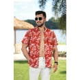 thumbnail image 3 of HAPPY BAY Men's Hawaiian Shirts Short Sleeve Button Down Shirt Men's Tropical Shirts Casual Holiday Summer Party Caribbean Shirts for Men Funny L Red, Beach, 3 of 5