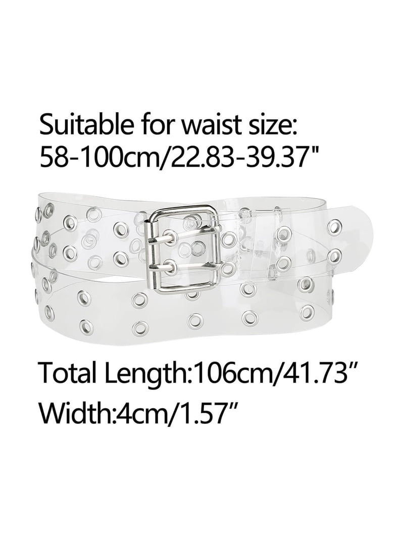 Clear Transparent Waist Belt with Metal Pin Buckle for Jeans Dresses Plus Size Allegra K Womens Grommet Clear Waist Belt Plus Size Plastic  main image 2