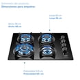 thumbnail image 3 of Combo Parrilla a Gas 4 Quemadores AVERA VT4 Campana de Pared 60 cm CEA60C, 3 of 6