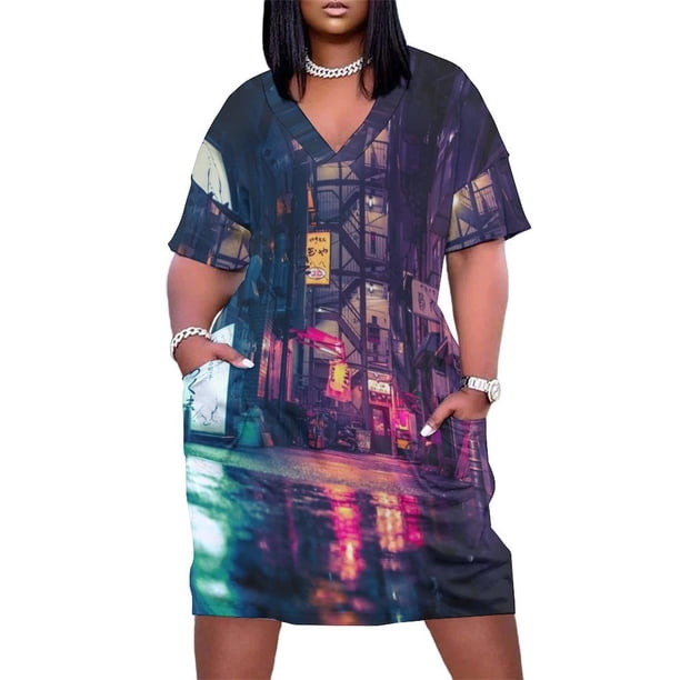 Vestido de verano de lujo para mujer traje holgado con bolsillos elegante de noche película negra Tokio