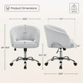 thumbnail image 4 of Yaheetech Adjustable Swivel Velvet Office Chair,Light Gray, 4 of 8