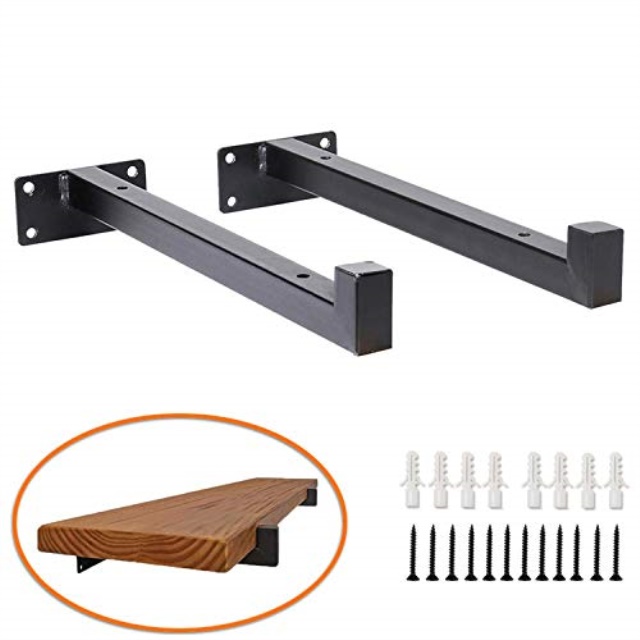 Ihomepark Heavy Duty Industrial Shelf Brackets 10 Floating Metal