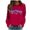 Red, variant on HCYSFG Womens Kentucky Sweatshirts Crewneck Long Sleeve Ribbed Drop Shoulder Relaxed Fit Pullovers Casual Tops