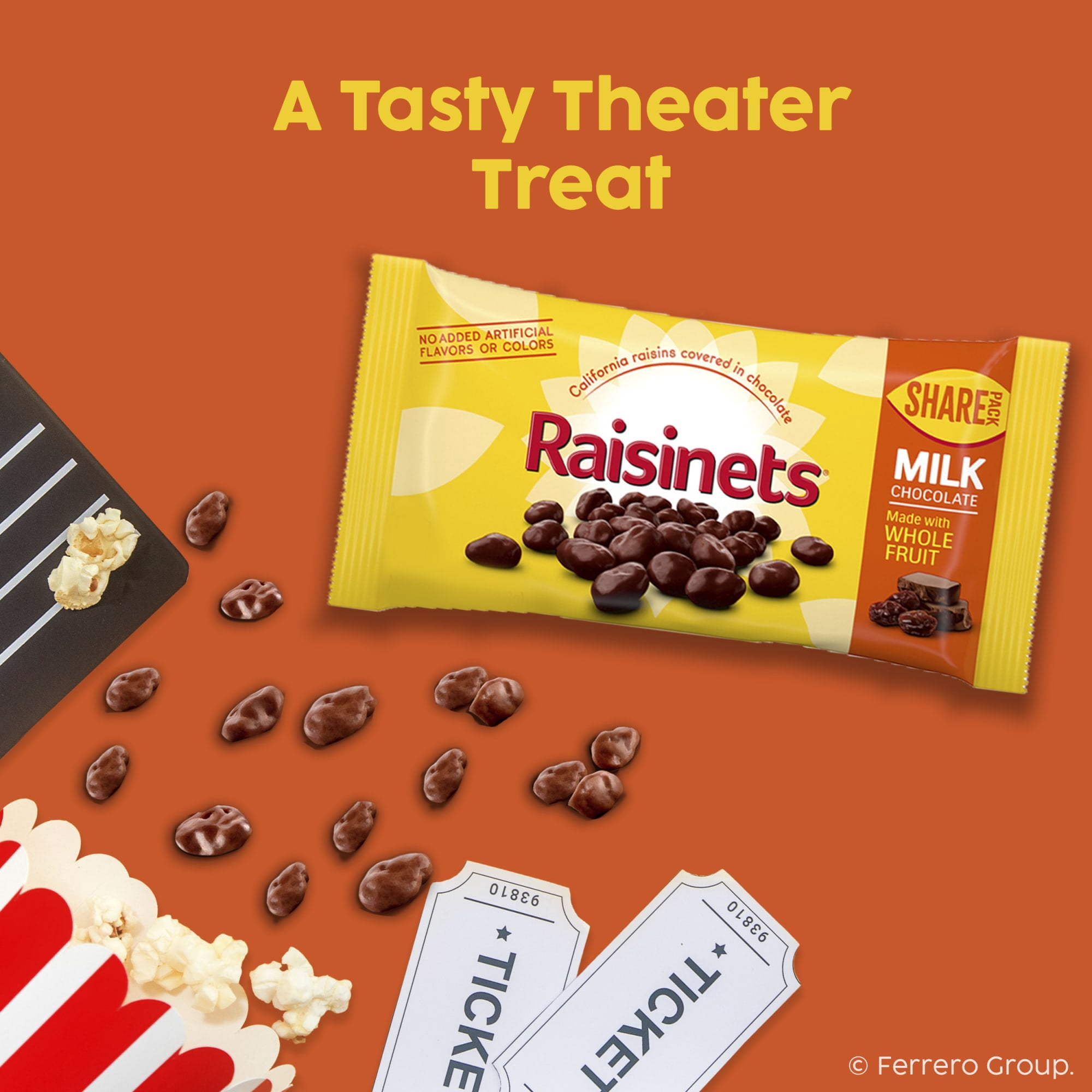 Raisinets Milk Chocolate Covered Raisins, Gluten-free California Chocolate Raisins, Sharepack, 2.8 oz