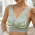 thumbnail image 2 of QLEICOM Everyday Bras for Women, Women's Comfort Lift Wirefree Bra Traceless Comfortable No Steel Ring Vest Breathable Gathering Bra Underwear Bras No Underwire Green Cup 34/75AB, 2 of 5