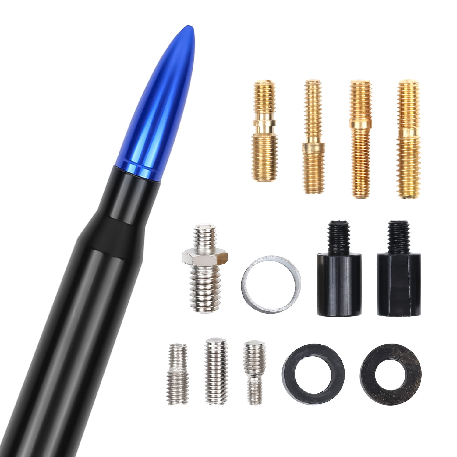 5.3-Inch Aluminum Bullet Antenna,Suitable for Chevrolet Silverado,Ford,Jeep Cfically for Optimizing FM/AM Reception(Blue&Black)